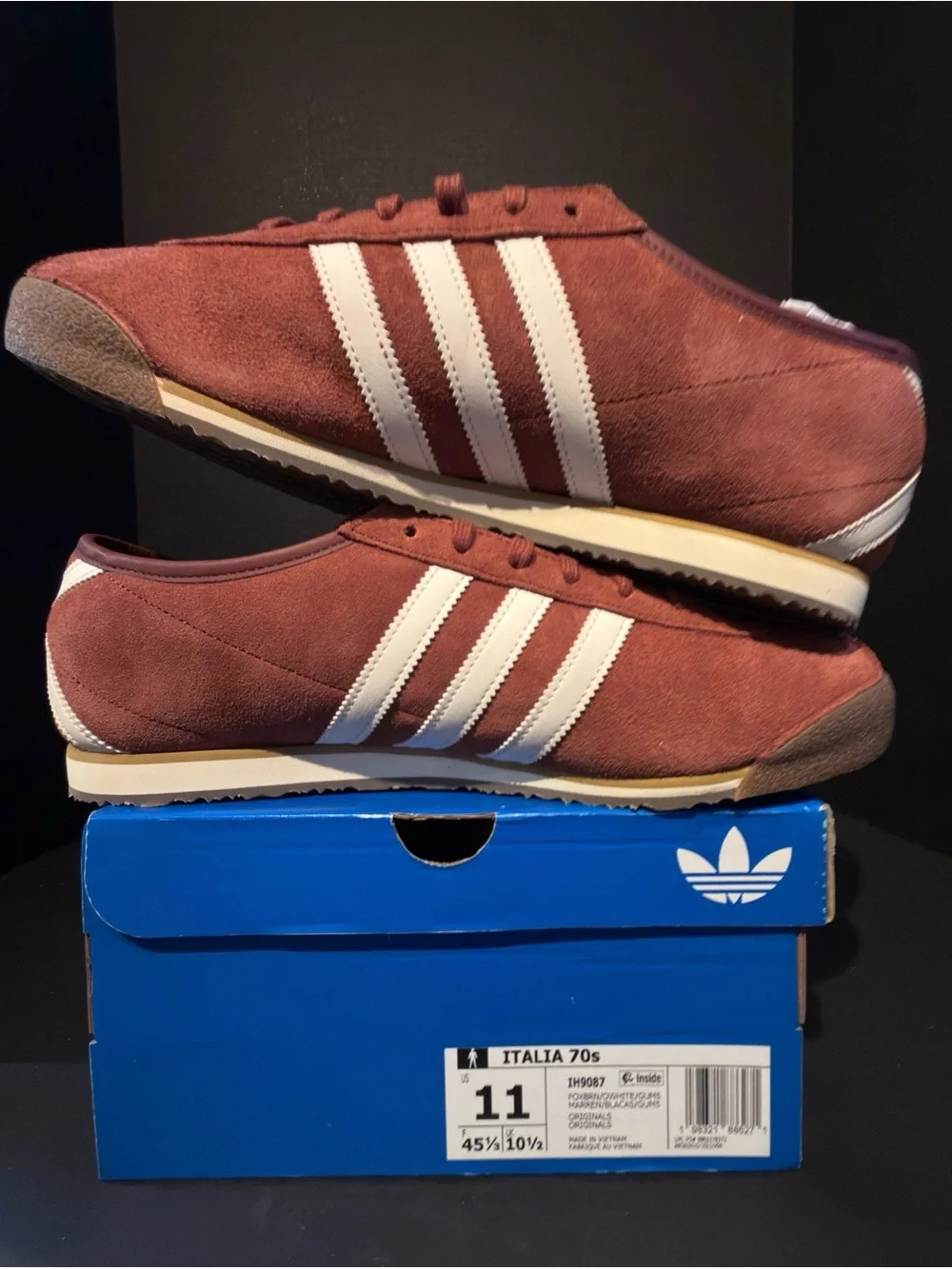 adidas Italia 70s Suede Sneakers - Maroon/White